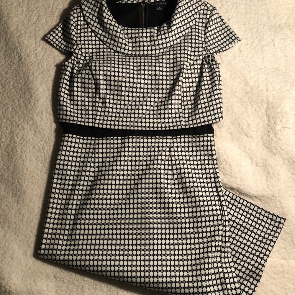 Tribal Femme black and white dress